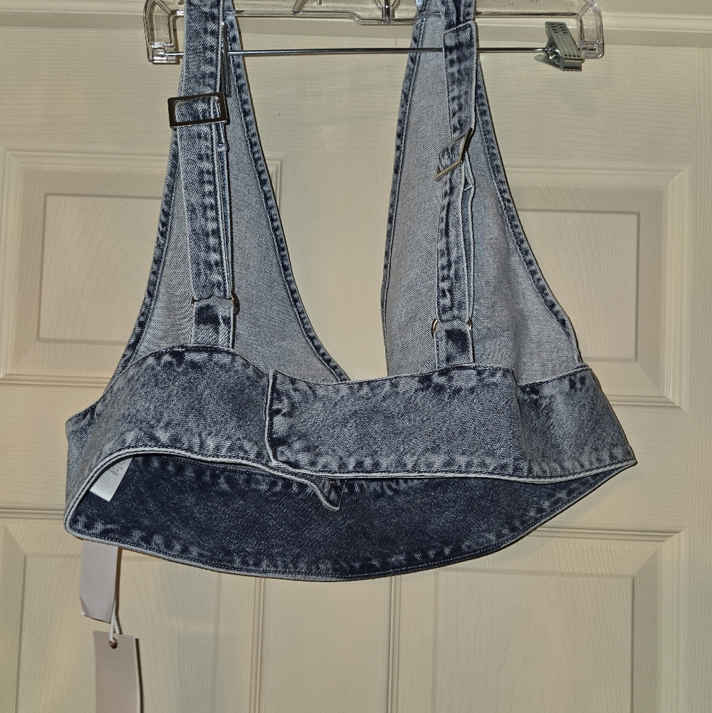 NWT Good American Denim Crop Bra Top - Picture 5 of 7